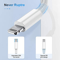 TUMABER 3 Pack MFi Certified iPhone Cable 3Ft, Lightning to USB Cord, 2.4A Fast Charging for iPhone 12/11/11Pro/11Max/X/Xs/Xr/Xs Max/8/7/6/5S/Se, White
