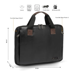 VISMIINTREND Laptop Leather Bag for Man | Coffee Brown