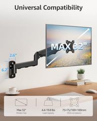 MOUNTUP Single Monitor Wall Mount for Max 32" Screen, Holds up to 19.8lbs