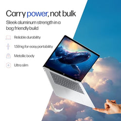 HP Smartchoice Omnibook 5 OLED (Previously Pavilion), Snapdragon X Processor 45 Tops (16GB LPDDR5x,1TB SSD) 2K,16''/40.6cm, Win11, Office24, Silver, 1.59kg, fb0001QU, Multi-Day Battery AI Laptop