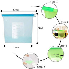 SYGA 1 Piece Silicon Food Storage Bags Refrigerator & Dishwasher Safe Bags (Color May Vary)