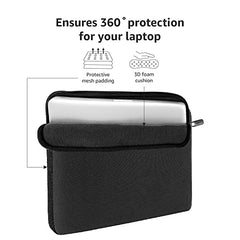 Amazon Basics laptops Sleeve Case Cover Pouch for 13"/33 cm for Men and Women | Slim Profile Neoprene, Soft Puffy Fabric Lining, 360 Protection, Smooth and Premium Zipper (Black)