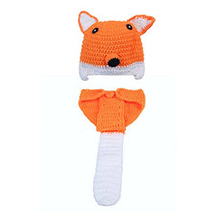 MOMISY Baby Photography Props, Fox Outfit, Includes Hat & Long Tailed Nappy for Kids Parties Anniversaries Photography, Orange