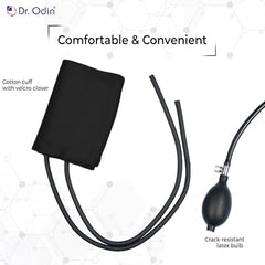 Dr. Odin OLS103 LCD Sphygmomanometer Manual Blood Pressure Monitor with Large Digital Display, Latex-Free Cuff, Accurate Readings, for Clinic & Home Use