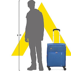Aristocrat Duralite Set of 3 Soft Case (S+M+L) Trolley Bags, Red | 8-Wheels, Spacious, Zipper Expander, Front Pocket, Polyester Case, Combination Lock, Travel Luggage, 3-Year Global Warranty