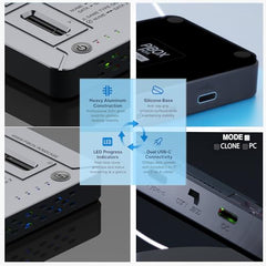 PiBOX India NVME M2 Enclosure Fan, SSD Enclosure - USB 3.2 10Gbps, Tool-Free M.2 NVMe Case, PCI-E NVMe Reader, USB-C, Supports M & B&M Keys, 2230/2242