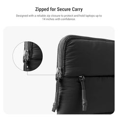 DailyObjects Large Stria Portable Laptop Sleeve | Durable Polyester |Compatible with Laptop/MacBook Air/Pro Upto 16 Inch |Lightweight Water Resistant Fabric |Padded Compartment with Zip Closure- Grey
