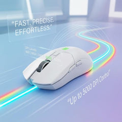 Offbeat Ivy Blutooth 5.2 + 2.4Ghz Wireless Gaming Mouse | Triple Device connectivity | 5000 DPI 1000 hz pollinng Rate 6D Button | 600 mAh Battery 100 Hours Playtime | Silent Click (Black)
