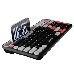 Zebronics Keypad X3 Wireless Keyboard, 102 Keys, 12 Multimedia Keys, 2.4GHz + BT, UV Coated Keycaps, Mobile & Tablet Holder, ₹ Rupee Key, Retractable Stand, USB Nano Receiver (Midnight Black)