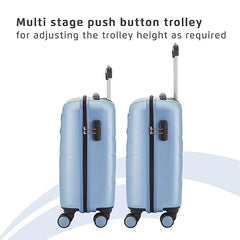 Safari 3Pc Polycarbonate Persia Set-55+65+77 Cms Small, Medium & Large Size (Cabin & Check-in) 8 Wheels Luggage/Speed_Wheel Suitcase/Trolleys (Pearl Blue)