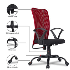 Green Soul Seoul X Office Chair, Mid Back Fabric Ergonomic Home Office Desk Chair with Comfortable & Spacious Seat, Rocking-tilt Mechanism & Heavy Duty Metal Base (Black)