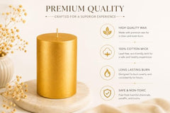 C Lal & Sons Silver Pillar Candle 2x2 Inch | Long Burning Decorative Wax Candle | 20H Burn Time | Unscented Candle for Home Décor, Wedding Decoration, Prayer, Meditation, Festivals & Romantic Ambience