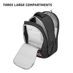 Safari Volumax 43L Expandable Laptop Backpack Bag for Men and Women, School Bag for Boys & Girls, Casual Hiking Travel Bag with 3 Compartments, Compression Straps & Bottle holder, Color Black