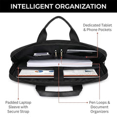 EXIM Prime Laptop Bag for Men Office Use| Office Bag for Men| Vegan Leather Laptop Messenger Bag| Fits Up to 13 to 14 Inch Laptop| Business Briefcase with Handle and Shoulder Strap (Shaded Brown)