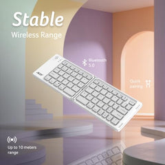 Acer MiniFold Foldable Bluetooth Keyboard, Ultra Portable 66-Key Wireless Keyboard, Bluetooth 5.0, Rechargeable Battery, Type-C Charging, 150mAh Battery, for Windows, Android, iOS, Tablets & Laptops