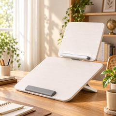 Sunchhaya Acrylic Book Stand for Reading – Clear Adjustable Book Holder with 360° Rotating Base, Foldable Reading Stand for Desk, Cookbook, Tablet & Laptop Stand, Height & Angle Adjustable (R22H)