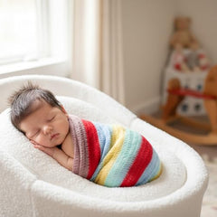 MOMISY Baby Photography Photoshoot Props Breathable Blanket Swaddle Polyester Wrap-Rainbow