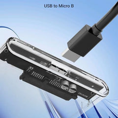 Zebronics 2.5" SSD/HDD Enclosure, Max. 4TB Storage, Upto 5Gbps Transfer Speed, Tool-Free Slide Design, USB to Micro B Connector, Windows, Mac, Linux Support, Transparent Case (CSH101)