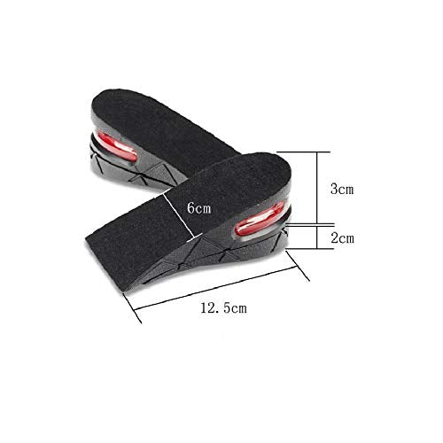 SYGA Unisex 1 pair 5CM Taller 2-Layer Height Increase Invisible Elevator Half Shoes Insole Heel Lift Inserts