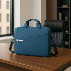 Bennett™ Mystic Unisex Adult Men's Laptop Bag 15.6 inch Side Shoulder Briefcase Satchel Messenger Business Bags for Men & Women Front Pocket for Laptop Accessories - Black (6 Month Warranty)