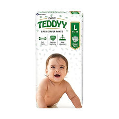 TEDDYY Easy Baby M Size Diaper Tape Style |126 Count (Medium) | 6-11 kgs (Pack of 2) | Quick Absorbency | Extra Super Soft | Anti - Bacterial | Wetness Indicator with Adjustable Grip Tapes