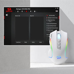 Redragon M612AK PRO RGB Gaming Mouse, 8000 DPI Wired/Wireless Optical Mouse with 9 Programmable Buttons & 7 Backlit Modes, BT & 2.4G Wireless, Software Supports DIY Keybinds Rapid Fire Button