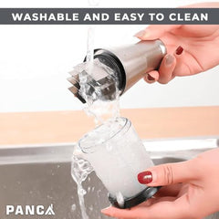 PANCA Garlic Press Chopper Stainless Steel Manual for Garlic & Ginger | Stainless steel manual hand press with clear chamber for garlic, ginger, onion and chilli; compact kitchen food prep tool