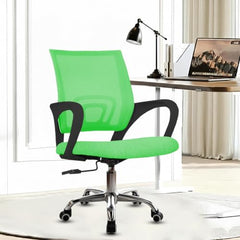Casa Copenhagen Mesh Mid Back Office/Study/Computer/Revolving/Desk Chair for Work from Home -Metal Base, Height Adjustable Seat - Grey Milange & Black Handle