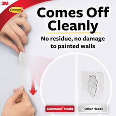 Command Plastic Micro Hooks, White, 3-Hook, 10-Pack