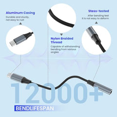 Verilux® USB C to 3.5mm Adapter Type C to Aux Audio Converter