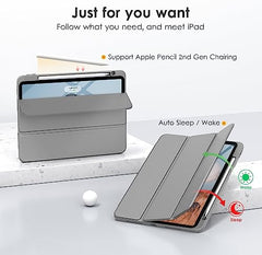 ProElite Case for iPad Air 11 Inch M4/M3/M2 2026/2025/2024, iPad Air 10.9 inch 5th/4th Gen & iPad Pro 11 inch 4th/3rd Gen 2022 case Cover, Transparent Smart Flip Cover with Pencil Holder, Lavender