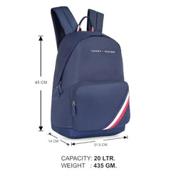Tommy Hilfiger Unisex Roselle Plus 20L Laptop Backpack - Burgundy & Navy with Trolley Strap - Ideal for College, Work & Travel