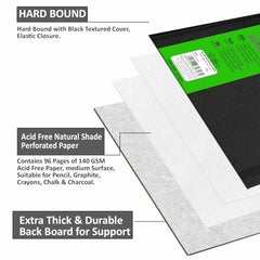 Anupam SketchO Sketch Book A4 Top Wiro Bound Drawing Book Acid Free Paper 140 GSM Professional-Grade Sheets or Artists, Professional (60 Sheets, 120 Pages)