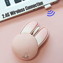 Lomiluskr Cute Cat Wireless Mouse, Lightweight Soundless Mice, 2.4G Wireless Mice, Candy Colors, Kawaii Mouse for Girls and Kids (Purple)