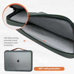 Dyazo 15.6 Inch Laptop Sleeve with Handle & Front Accessory Pocket with Organized Compartments | Soft Interior Padded Protective Case | Compatible for MacBook, HP, Dell, Lenovo, Asus & More (Grey)
