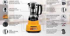 Panasonic Heavy Duty Mixer Grinder For Kitchen MX-AV425 (Sunstone Orange) Elements Series Powerful 1500W (MMLW) 4 Jar (Three-304 Stainless Steel & 1Juicer Extractor Jar) | 5 Years Motor Warranty