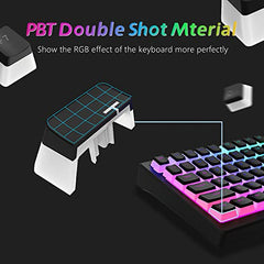Womier Pudding Keycaps, PBT Shine Through Keycaps White 164 Keys Set