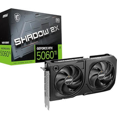 MSI GeForce RTX 5060 Ti 16G Shadow 2X OC Plus Graphic Card - NVIDIA GeForce RTX 5060 Ti GPU, 16GB GDDR7 128-bit Memory, 28 Gbps, PCI Express Gen 5 x16 Interface, Upto 2602 MHz, STORMFORCE Fan