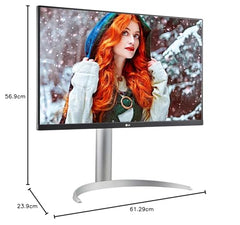 LG 27UP650K-W 27-inch Ultrafine 4K UHD (3840 x 2160) IPS Computer Monitor, 60Hz, 5ms, DisplayHDR 400, Reader Mode, Flicker Safe, HDMI, DisplayPort, Tilt/Height/Pivot Adjustable Stand, White