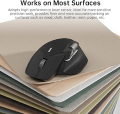 Rapoo MT760L Ergonomic MultiDevice Mouse, Rechargeable, Onboard Memory, Blk