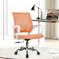 Casa Copenhagen Mesh Mid Back Office/Study/Computer/Revolving/Desk Chair for Work from Home -Metal Base, Height Adjustable Seat - Grey Milange & Black Handle