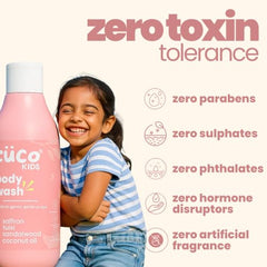 Tuco Kids Body Wash for Kids, With Saffron & Tulsi, Natural Baby Wash-300ml | Gently Cleanses, Soothes & Nourishes Skin, With Sandalwood Oil, SLS, Sulphate & Paraben Free, Gentle Baby Body Wash For Bath