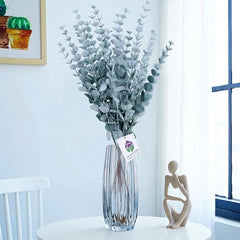 HOMEVERSE Artificial Faux Eucalyptus Stems, Green, 24pcs | Fake Leaves, For Wedding Bouquet Centerpiece, For Table Decoration, Vase Not Included