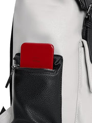 FUR JADEN Vegan Leather Anti Theft Design Casual Laptop Backpack with 15.6 Inch Laptop Pocket