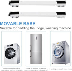 Universal Adjustable Furniture Washing Machine Stand with Wheels, Heavy Duty Appliance Roller Base, Anti-Slip, Anti-Vibration, Easy Move for Washer, Dryer & Fridge