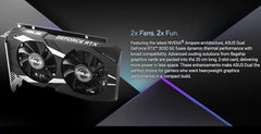 ASUS Dual NVIDIA Geforce RTX 3050 6GB OC Edition Gaming Graphics Card-pci_e_x16 4.0, 6GB GDDR6 Memory, HDMI 2.1, Displayport 1.4A, 2-Slot Design, Axial-Tech Fan Design, 0Db Technology, Steel Bracket