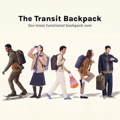 MOKOBARA Transit Backpack | Fits Laptop Up To 16 Inch, 30L Capacity, Water-Resistant Polyester, Vegan Leather Trims | Money Moves, Black
