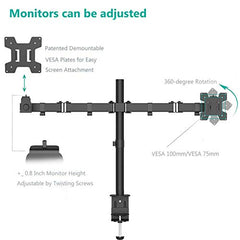 WALI Triple Monitor Mount, Three Desk Mount Fits 13-27in Screens,Holds up to 22lbs, Multiple Monitor Stand with Tilt, Swivel, Rotation, VESA 75x75,100x100mm(M003S), Black
