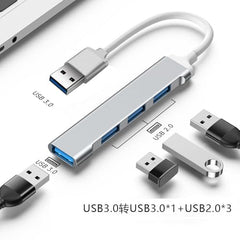 Multifunctional 4 Port USB Hub Docking Station Converter 4 in 1 USB 3.0 Docking Station for iPad Laptop Mobile Hard Drives