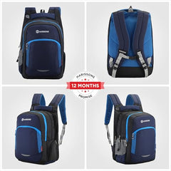 HARISSONS Xeno Travel Laptop Backpack | 40L | Fits 15.6" Laptop | Water-Resistant Dobby PU Polyester | USB Port, Rain Cover, Reflectors, Sternum Strap | Work, College & Commute (Black-Green)